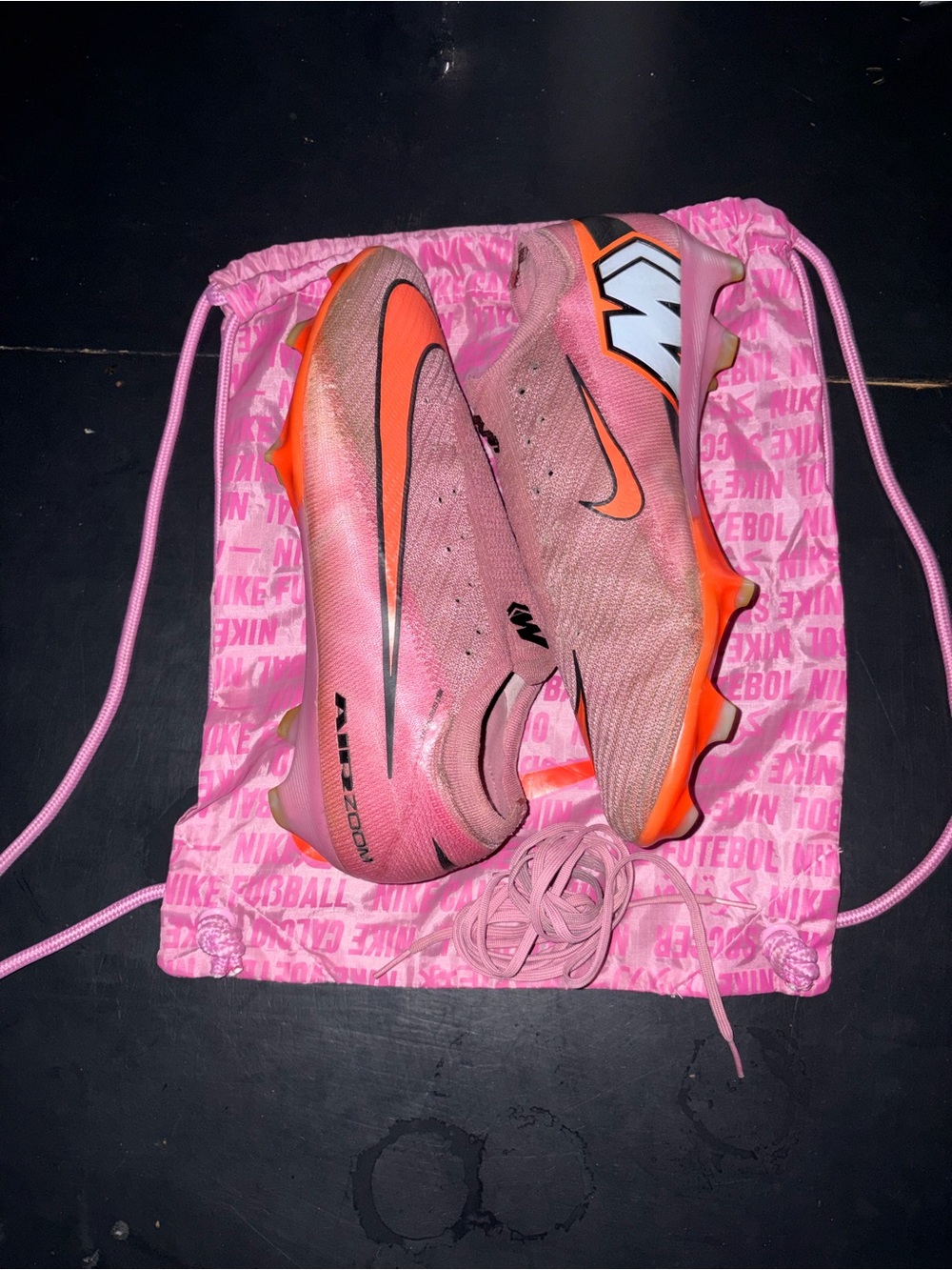 Nike Pink and Orange Kids Soccer Cleats
